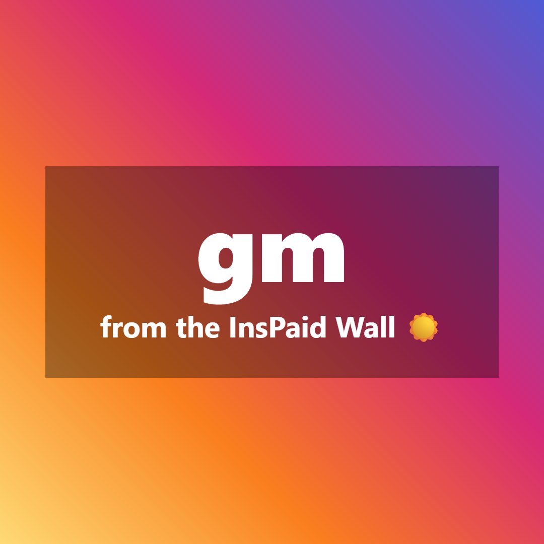 gm InsPaid ☀️ Who is posting their first photo today? #gm #InsPaid